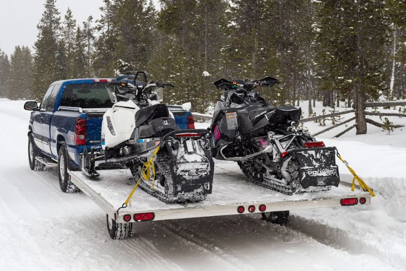 Snowmobile trailering